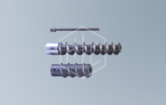 Shafts of extruders (screws), nozzles of extruders (cores)